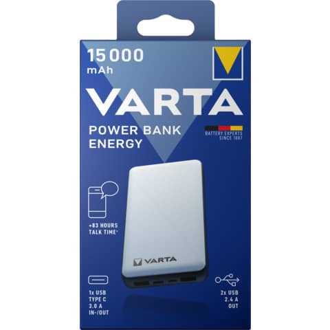 Ladestation Powerbank 15.000mAh weiß VARTA 57977 101 111