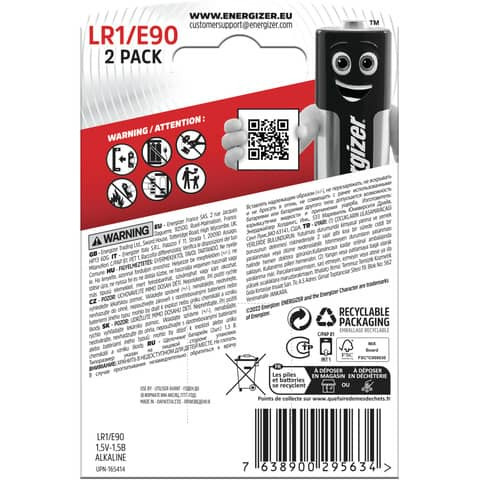 Spezialbatterie / Alkali Mangan E90 ENERGIZER E300803302 2er