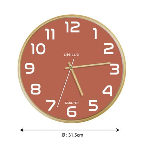 Wanduhr Quarz Ø31,5 cm buche-rosa UNILUX 400165111 Baltic