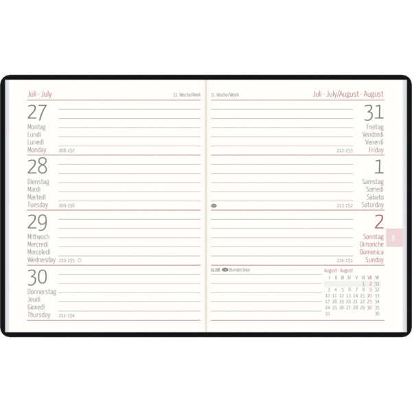 Taschenkalender 2026, 8 x 11,5 cm, 1W/2S, sortiert ZETTLER 660097