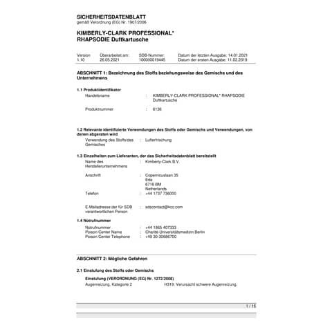 Duftspray Nachf. Rhapsodie KIMBERLY-CLARK 6136 310ml