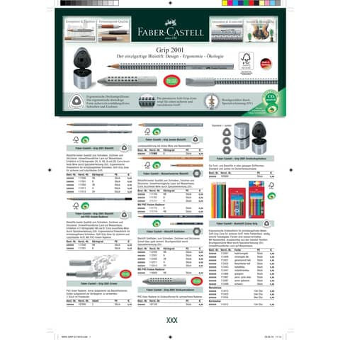 Radierer Grip 2001 silber FABER CASTELL 187100