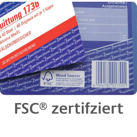 EDV Kassenbuch A4/2x40BL SD ZWECKFORM 1756