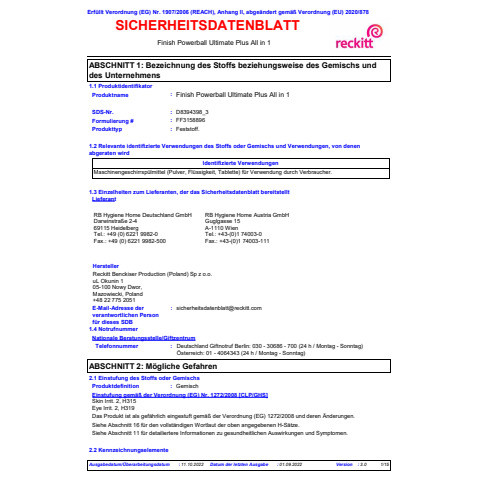 Geschirrspültabs Ultim.Plus All-in-1 FINISH 3282473