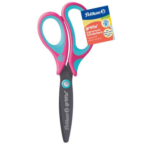 Schulschere Griffix l.pink rechts 14cm PELIKAN 300009543 819022 rund