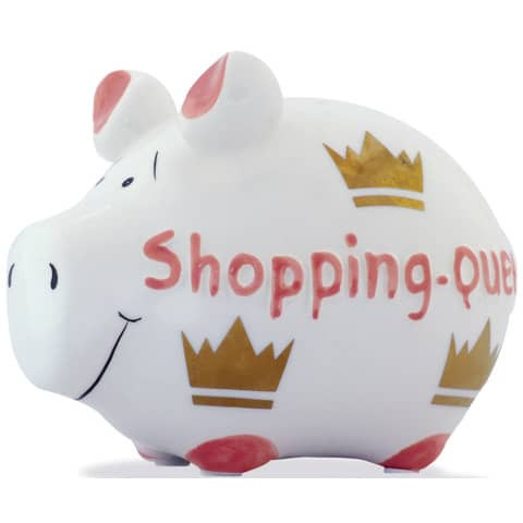 Spardose Schwein klein weiß KCG 100855 Shopping Queen
