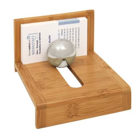 Visitenkartenhalter Bambus 11,4x10x6,9cm WEDO 611407 f. 70 Karten
