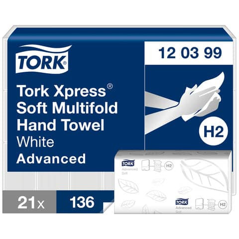Falthandtuch 2-lagig weiß 2856 ST TORK 120399 System H2