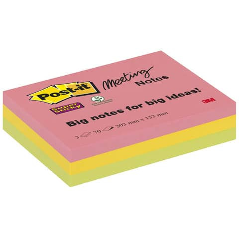 Haftnotizblock Big Notes 3ST neon POST-IT 8670-3SS-EU 152x203mm