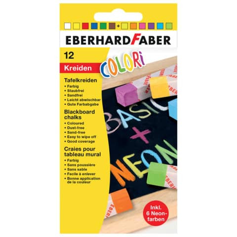 Tafelkreide 12ST sortiert EBERHARD FABER 526012