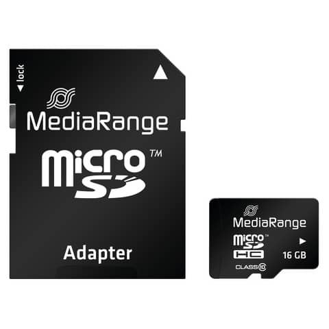 Speicherkarte MicroSDHC 16GB MEDIARANGE MR728/MR958 Class10