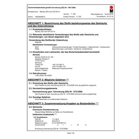 Plusterpen 3D Liner 25ml weiß MARABU 18030 009 670