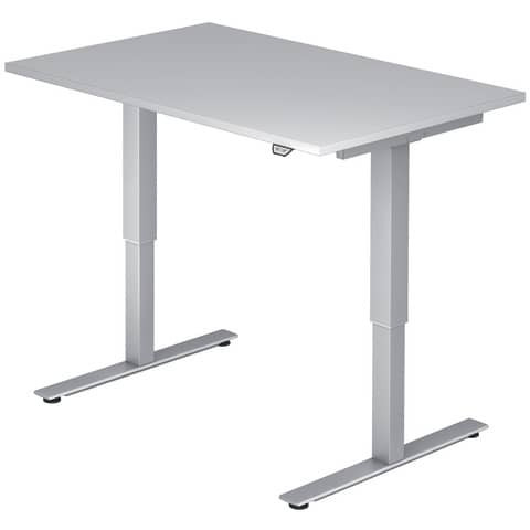 Schreibtisch höhenverstellbar grau HAMMERBACHER VXMST12/5/S 120x80cm