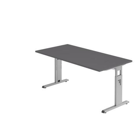 Schreibtisch 160x80cm graphit/silber HAMMERBACHER MONT.VOS16/G/S
