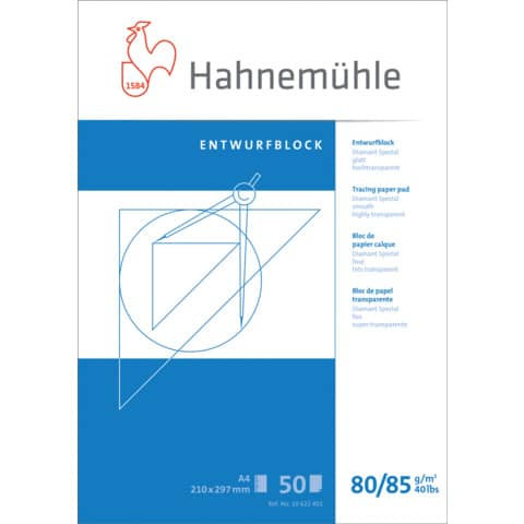 Transparentpapierblock A4 50BL HAHNEMÜHLE 10622401 80-85g/qm