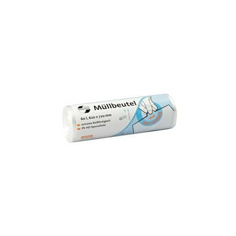 Müllbeutel 60l HDPE 620x720mm 50ST UNIERAL PLUS 49908