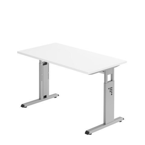 Schreibtisch 120x67 weiß/silber HAMMERBACHER MONT.VOS612/W/S