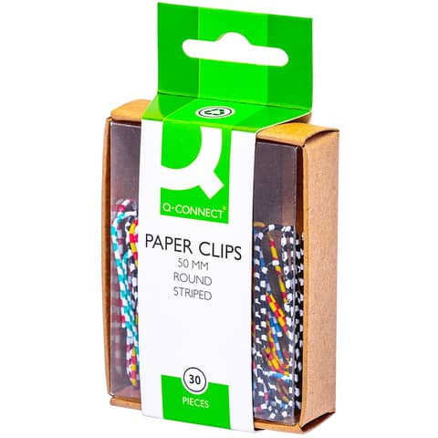 Büroklammern 50mm zebra 30ST Q-CONNECT KF02027 50mm