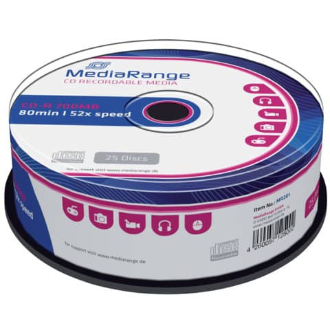 CD-R 25er Spindel MEDIARANGE MR201 700Mb80min