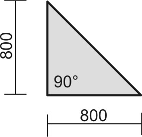 Strichzeichnung Plattenform 90° Verkettung Dreieck