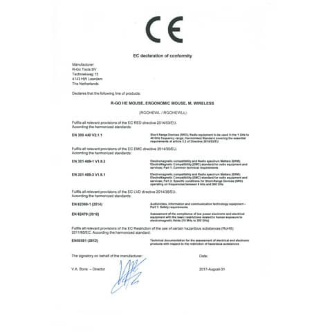 Maus Vertical Wireless Linkshänder R-GO TOOLS RGOHEWLL