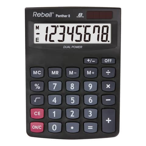 Tischrechner REBELL Panther 8 BX 102x143x29mm