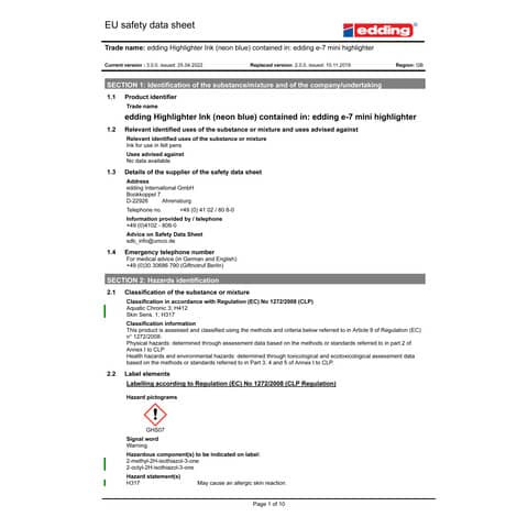 Textmarkeretui highlighter mini EDDING 4-7-5-1999