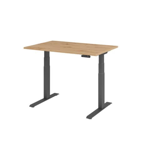 Schreibtisch elektr.höhenv. Asteiche/Gra HAMMERBACHER MONT.VXDKB12/R/G
