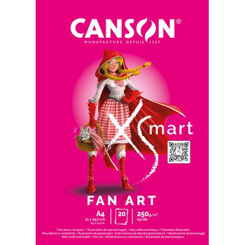 Zeichenblock A4/20BL 250g weiß CANSON C32250P001 XSMART Fan Art