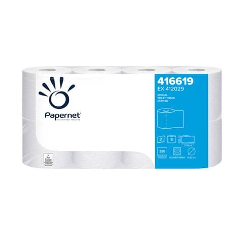 Toilettenpapier - 2-lagig, naturweiß, 64 Rollen à 250 Blatt