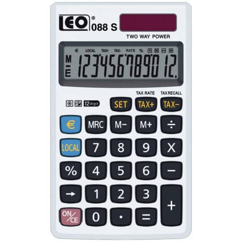 Taschenrechner 12-stellig silber LEO 088S