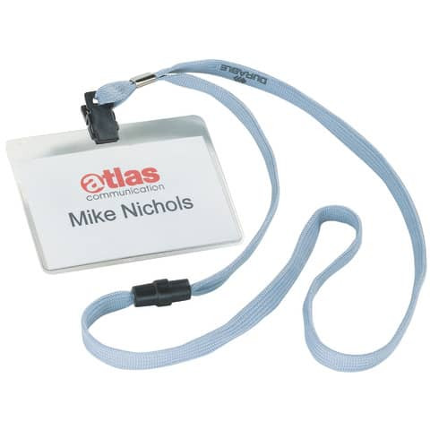 Namensschild 60x90mm 10ST grau DURABLE 8139 10 mit Textilband