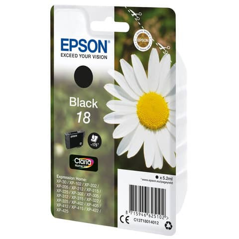 Inkjetpatrone Nr. 18 schwarz EPSON C13T18014012 5,2ml
