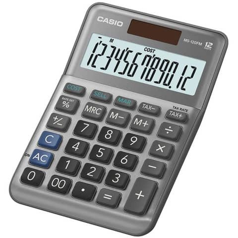 Tischrechner 12-stellig grau CASIO MS-120FM