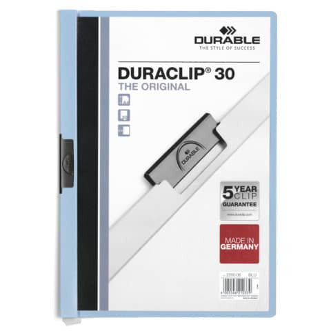Klemmmappe Duraclip A4 hellblau DURABLE 2200 06 30BL