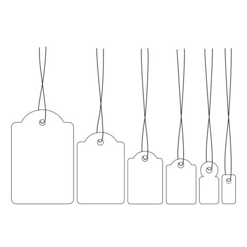 Hängeetiketten 18x28 mm weiß HERMA 6903 m. rotem Faden 1000 St.