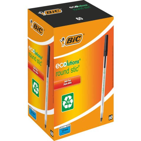 Kugelschreiber Round Stic schwarz BIC 8932393 Ecolutions