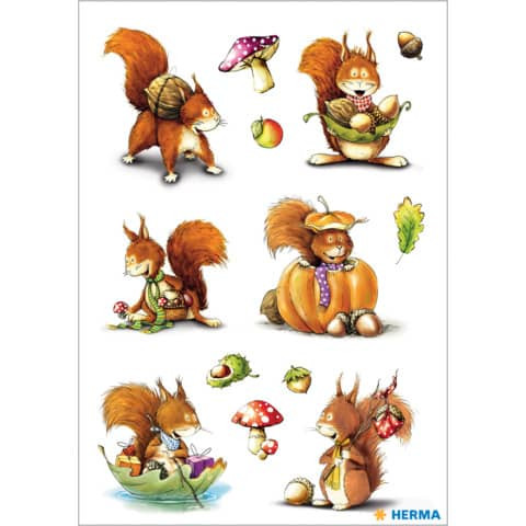 Schmucketikett Eichhörnchen 18 Stück HERMA 3368