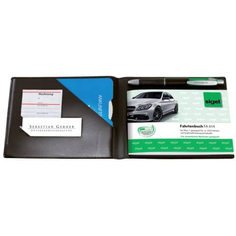Formularbucheinband A6q schw. SIGEL EF610 matt m.Einsteckl.