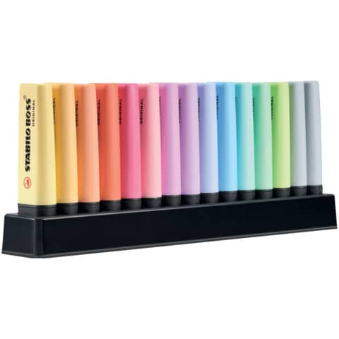 Textmarker Boss 15ST Pastell sortiert STABILO 7015-02-5 Tischset