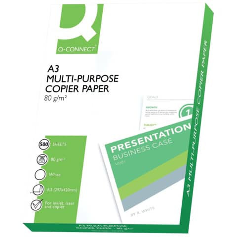 Kopierpapier A3 80g weiß Q-CONNECT KF01089 ECF 500Bl
