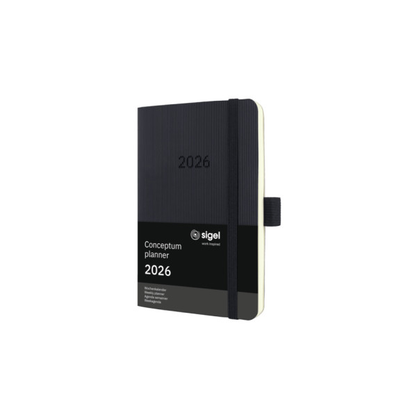 Buchkalender A6 2026 schwarz SIGEL C2623 Conceptum Softcover Woche