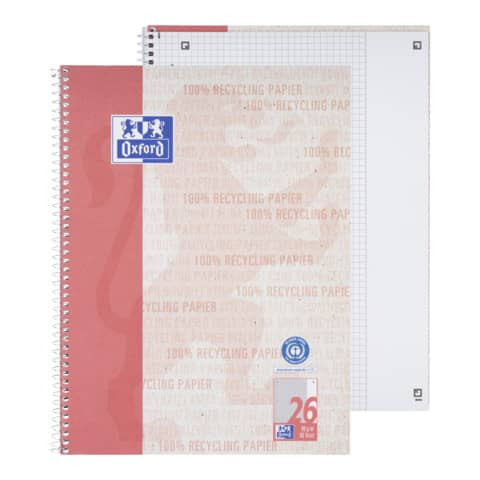 Collegeblock A4+/80BL kariert weißer Rd OXFORD 400159367 Recycling