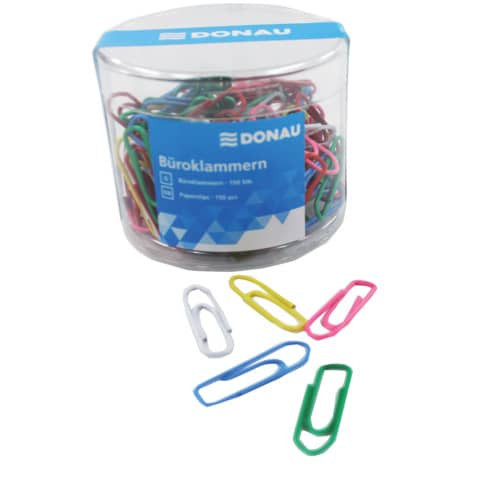 Büroklammer 28mm 150ST sortiert DONAU 7831001-99 in Dose