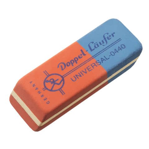 Radierer Kautschuk rot/blau LÄUFER 04400 Universal