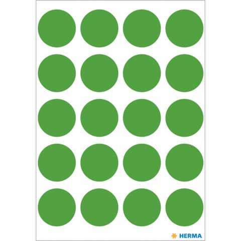 Etiketten Ø19mm 100ST dunkelgrün HERMA 1885