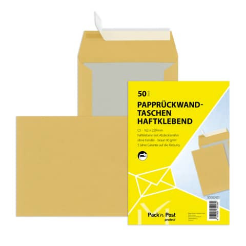 Versandtasche C5 HK 90g braun MAILMEDIA 30002451 50ST Papprückwand