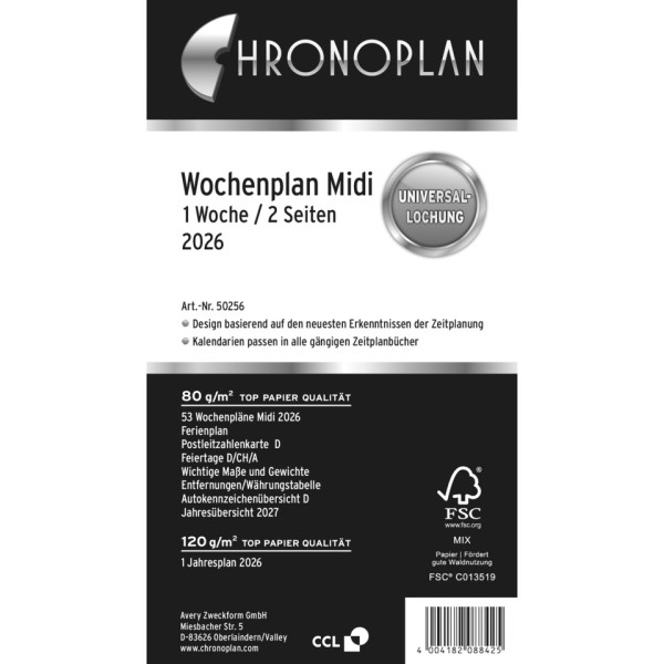Wochenplan Midi 2026 CHRONOPLAN 50256
