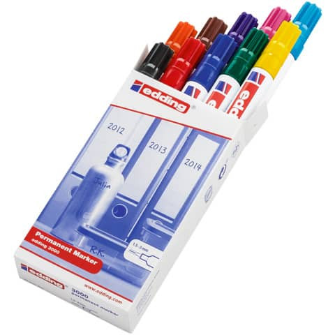 Permanentmarker 3000 1,5-3mm 10 St. sort EDDING 4-3000999 Rundsp. nachfüllbar