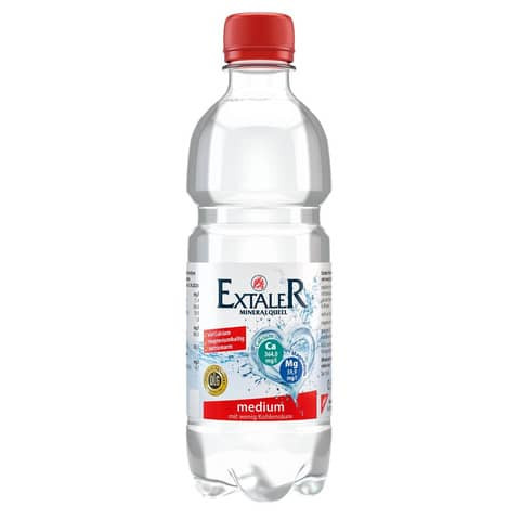 Mineralwasser medium 6 x 0,5L EXTALER 15407 - mit wenig Kohlensäure
